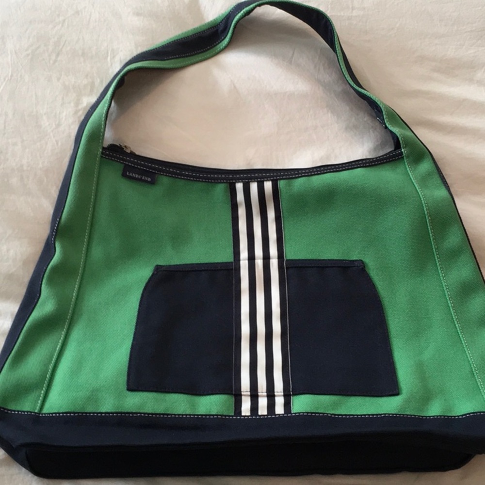 LANDS END CANVAS HOBO SHOULDER BAG NEW